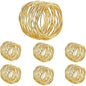 Gold Napkin Rings, Thanksgiving Christmas Napkin Rings Set of 12, Nickel-Plated Steel Table Decor for Festival Party - Mesh Shape
