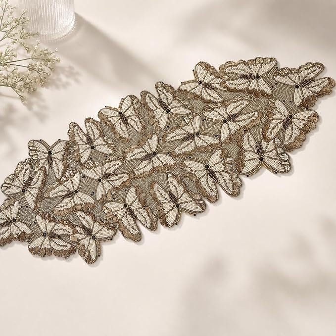 Handmade Beaded Table Runner 13 x 36 Inch, Elegant Dining Table Décor - Image 9