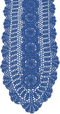 Cotton Handmade Crochet Lace Oval Table Runner Blue 12x48 Inch by KEPSWET