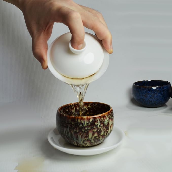 Liang baobao Ice Jade White Porcelain Gaiwan, 5oz Teacup Suet-fat Jade - Image 6