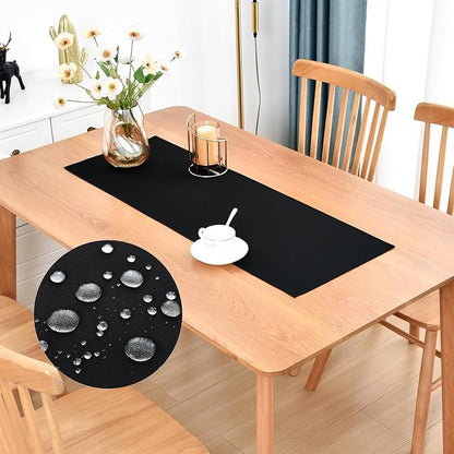 Faux Linen Small Table Runner Water Resistant 13 x 36 in, Coffee Table Runner by Nacuci