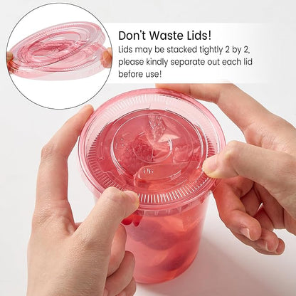 100 Sets - 16oz Pink Plastic Cups - Image 7
