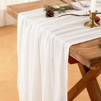 Cheesecloth Table Runner, 120 Inch 10 FT, 35x120 Inches Boho Rustic Cheesecloth by Mkobon