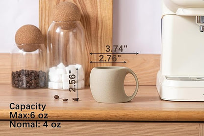 Cute Small Coffee Cups, Double Espresso Cup, 4 oz, Neutral Beige, Mini Coffee - Image 2