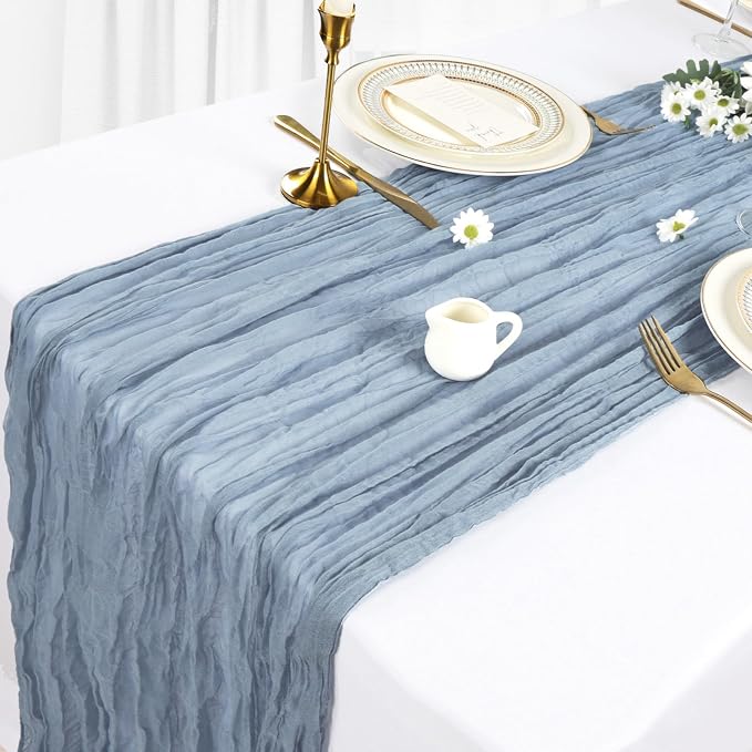 6 Pack Dusty Blue Cheesecloth Table Runner 10Ft Gauze Cheese Cloth Table Runner - Image 4