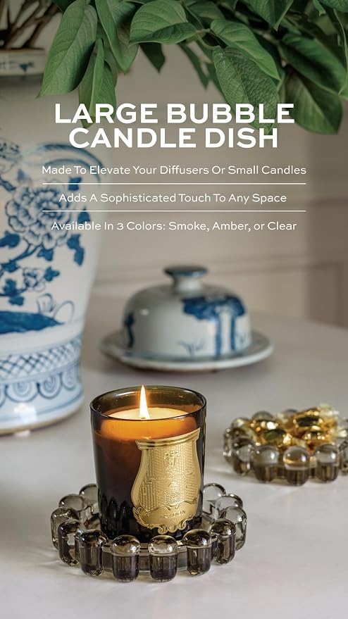 Home Collection Original Amber Glass Large Bubble Candle Dish | Votive and - Image 2