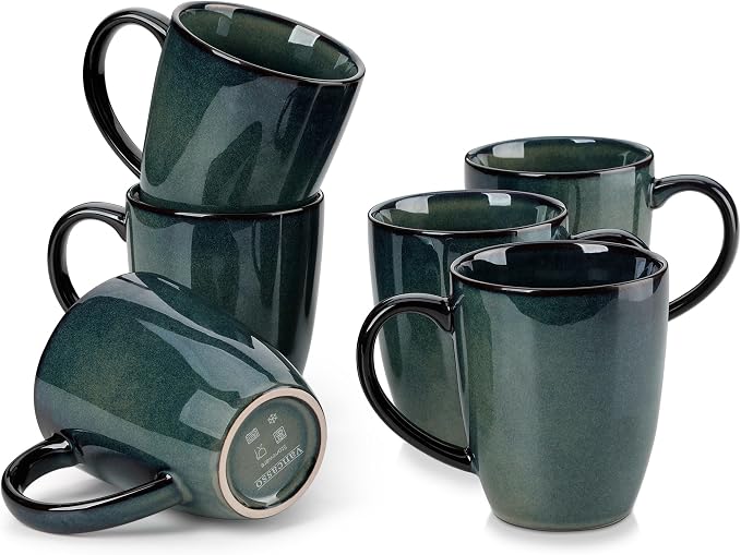 vancasso STARRY Ceramic Coffee Mug Set of 6, 12 Oz Tea Cups by vancasso
