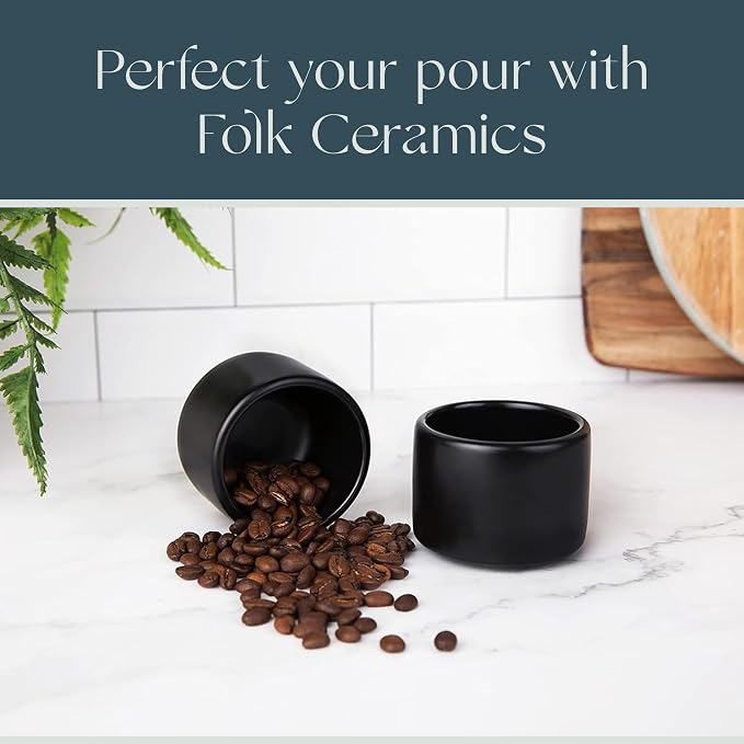 Folk Ceramics Leonard Ceramic Espresso Cups, Matte Black - Image 8