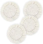 Coomin Boho Coasters for Drinks, Handmade Coasters 7.4in, 4p Beige | Woven by COOMIN