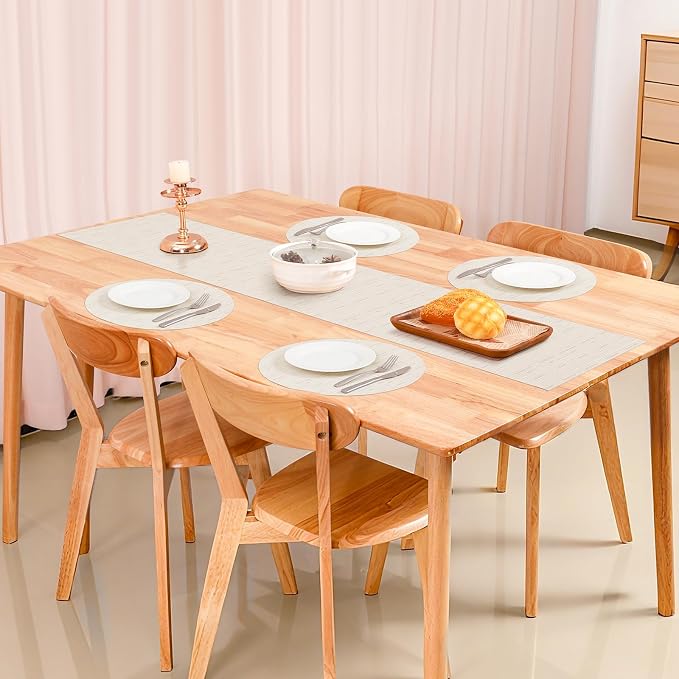 Table Runner 72 Inches Long, Vinyl Woven Heatproof Table Runners | Washable - Image 5