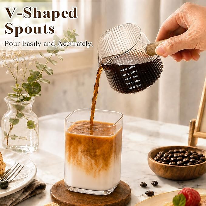 6OZ Espresso Shot Glass Cups Coffee Measuring Cup Coffee Bar Accessories | - Image 3