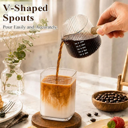 6OZ Espresso Shot Glass Cups Coffee Measuring Cup Coffee Bar Accessories | - Image 3