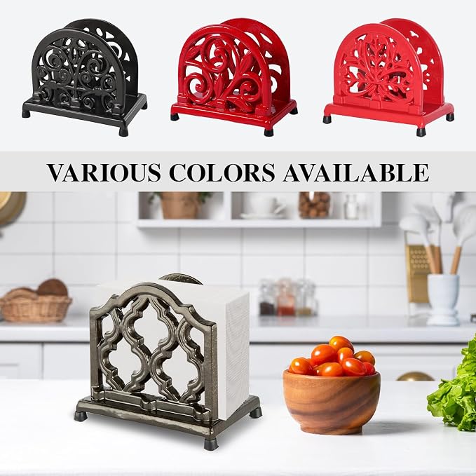 JOGREFUL Cast Iron Napkin Holder, Kitchen Organizer Classic Latte Gold | - Image 2