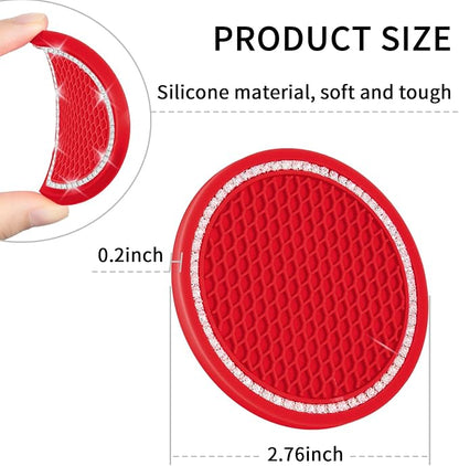Car Coasters, 4 Pack Vehicle Bling Car Coaster, Universal Rhinestone Coaster - Image 5