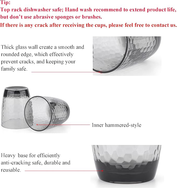 KOXIN-KARLU Hammered 15-ounce and 26-ounce Plastic Tumbler Acrylic Glasses - Image 4