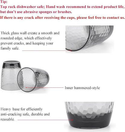 KOXIN-KARLU Hammered 15-ounce and 26-ounce Plastic Tumbler Acrylic Glasses - Image 4