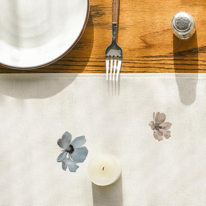 Artoid Mode Brown Poppy Floral Leaves Spring Table Runner, Seasonal Summer Kitchen Dining Table Decoration for Home Party Decor 13x60 Inch