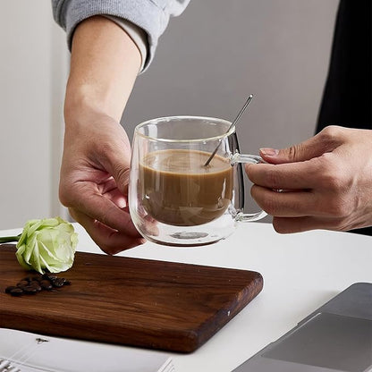 Double Wall Glass Coffee Mugs 10 Oz - Image 5