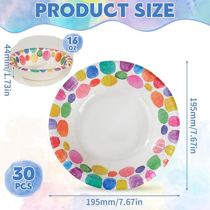 30 Count Paper Bowls 16 Oz, Bowls Disposable Heavy Duty, Soak Proof, Cut Proof - Image 2