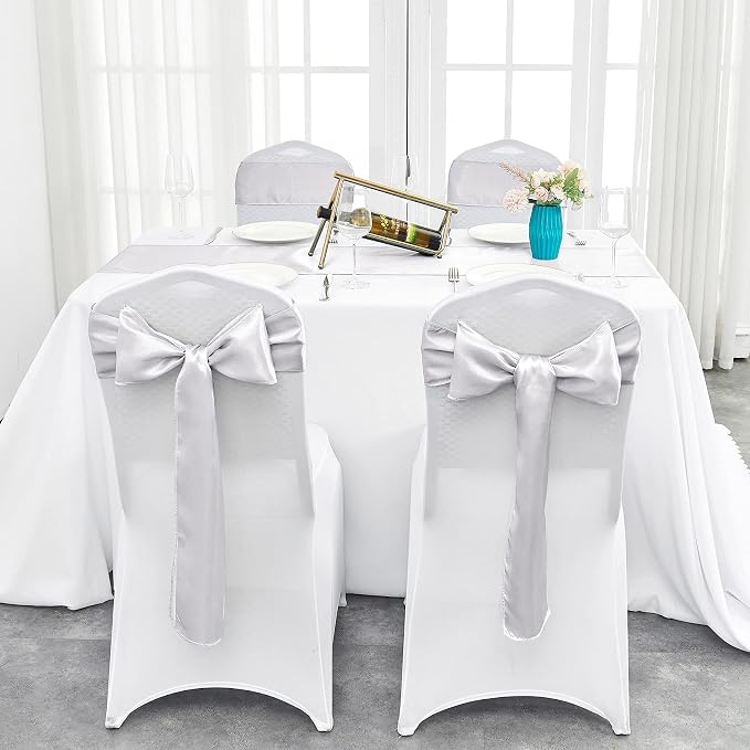 10-Pack Silver Satin Table Runner 12 x 108 Inch Long Bright and Smooth Silk - Image 4