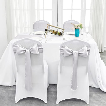 4-Pack Silver Satin Table Runner 12 x 108 Inch Long Bright and Smooth Silk - Image 7