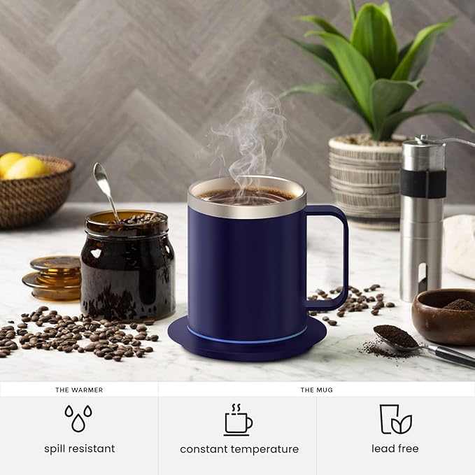 Self Heating Coffee Mug, USB Heated Coffee Mug Warmer Set - Image 5