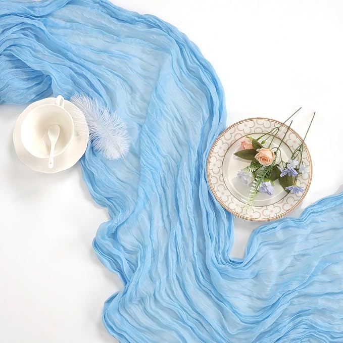 12 Pack Baby Blue Cheesecloth Table Runner 35 x 120 Inch | Boho Gauze Cheese - Image 6