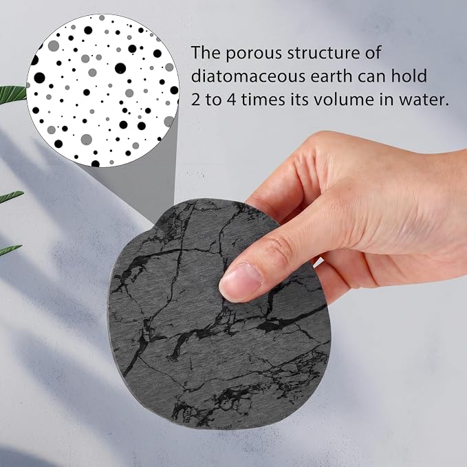 Diatomaceous Earth Coasters Set of 8，Cool Absorbent Quick-Dry Drink Coasters - Image 4
