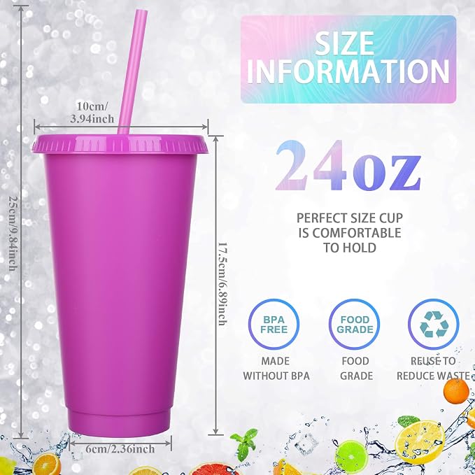 Honeydak 15 Pack Tumbler with Straw and Lid Bulk Cups - Image 4