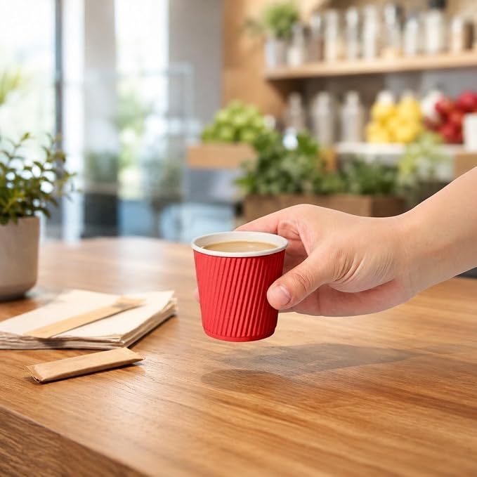500-CT Disposable Red 4-OZ Hot Beverage Cups - Image 5