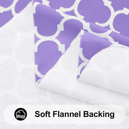 Smiry Rectangle Table Cloth, Waterproof Vinyl Tablecloth with Flannel Backing for Rectangle Tables, Wipeable Spillproof Plastic Tablecloths for Dining, Camping and Indoor (60"x120", Lavender)