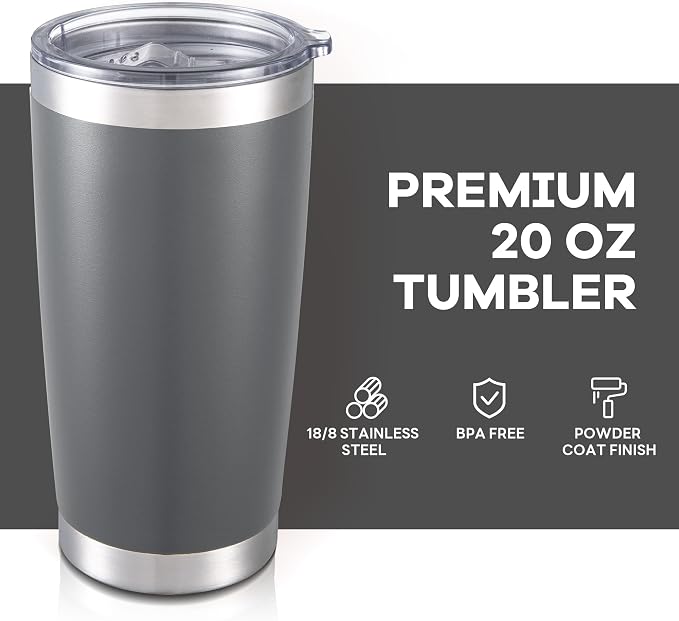 20 oz Tumbler with Lid Stainless Steel Insulated Tumblers Bulk Cups Mug | - Image 2