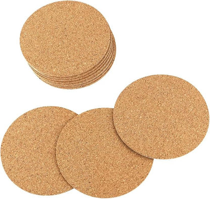 Tenalleys 10 Pack Round Cork Coasters, DIY Coasters & Craft Accessories by Tenalleys