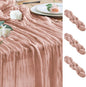 Cheesecloth Table Runner Dusty Pink 10FT Boho Gauze, 3 Pack | 120 Inch Cheese by Wokceer