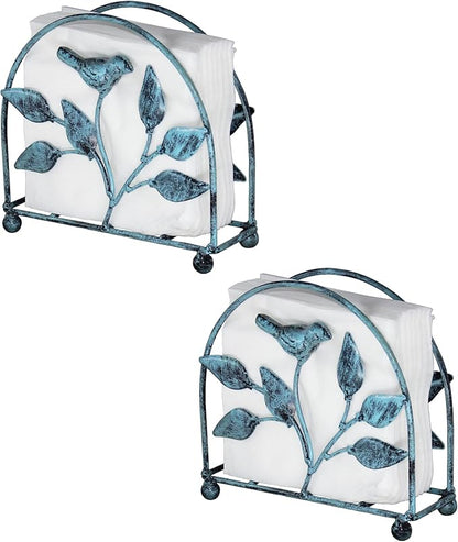 Set of 2 Cast Iron Bird & Tree Classic Napkin Holder/Tabletop Freestanding by Owlgift