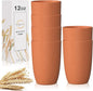 Wrova Wheat Straw Cups 6 PCS Good Alternative to Plastic Reusable Cups 12 oz by WROVA