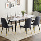 6 Chair Dining Table Set,6 Person Dining Table Set, Sintered Stone Kitchen Table Top and Modern Chairs Set of 6 for Kitchen Dining Room