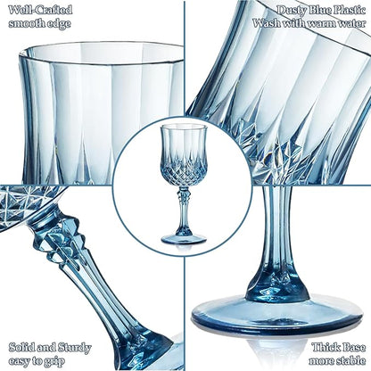 XUWAIDSGN 7oz Plastic Vintage Wine Glasses Drinking Glasses Unbreakable Wedding - Image 4