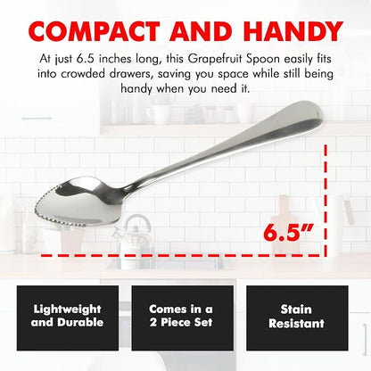 Chef Craft - Select Serrated Grapefruit Spoon, 6.5 Inches 2 Piece Set of - Image 4