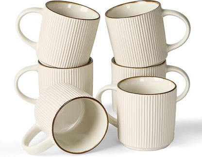 famiware Coffee Mug Set for 6, Star 12 oz Catering Mugs Cup Set by Famiware