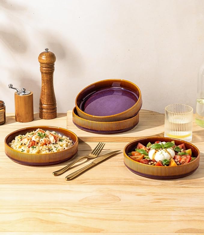 7.5" Ceramic Pasta Bowls Set of 4, Salad Bowls | Versatile Serving Bowls - Image 5