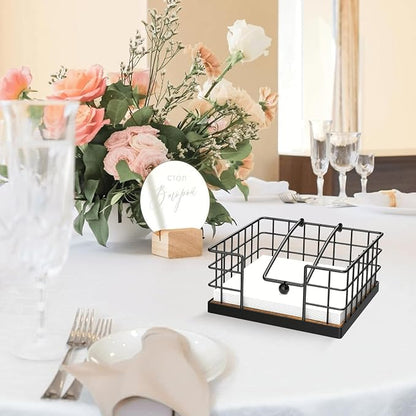 Napkin Holder for Table, Farmhouse Napkin Holders for Paper Napkins, Flat - Image 6
