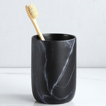 Black Marble Toothbrush Holder by BSDISP