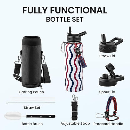 RAYMYLO Insulated Water Bottle 40 oz, Triple Wall Vacuum Stainless Steel | - Image 8