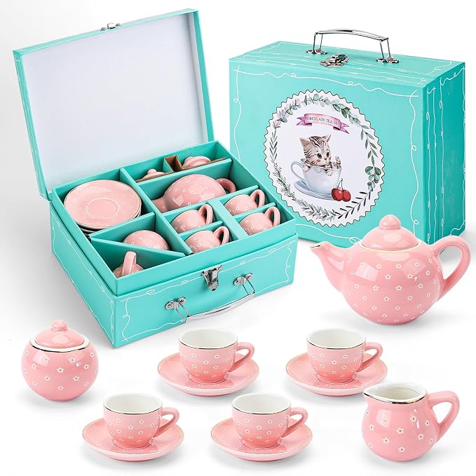 CHENP.HMC Tea Party Set for Little Girls, Girls Birthday Gift | 13 Piece Sets by CHENPH