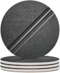 Thin White Lines Geometric Pattern Minimalist Coasters Set of 4 Absorbent by Unknown