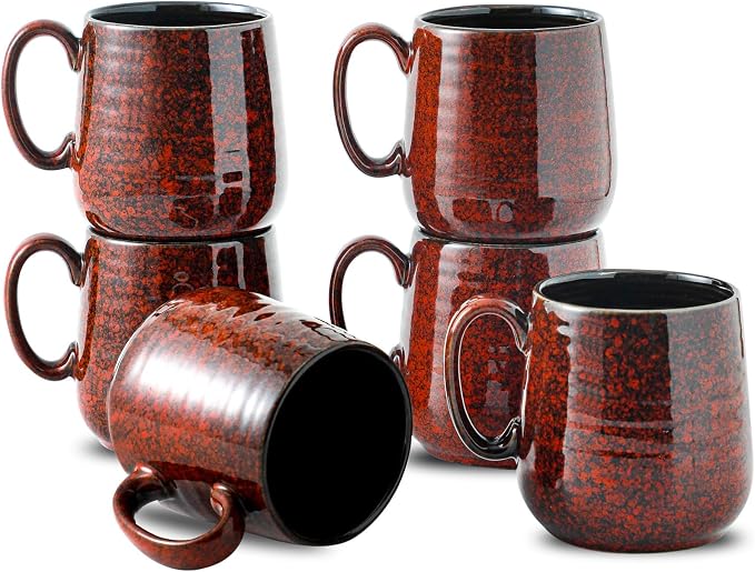 Hasense Coffee Mugs 8 oz, Ceramic Small Espresso Cups Set of 6, Mini Cups by Hasense