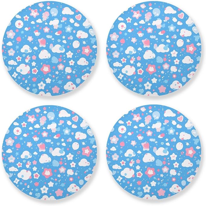 Cute Cute 4 Piecing Set Absorbent Coaster by KLL