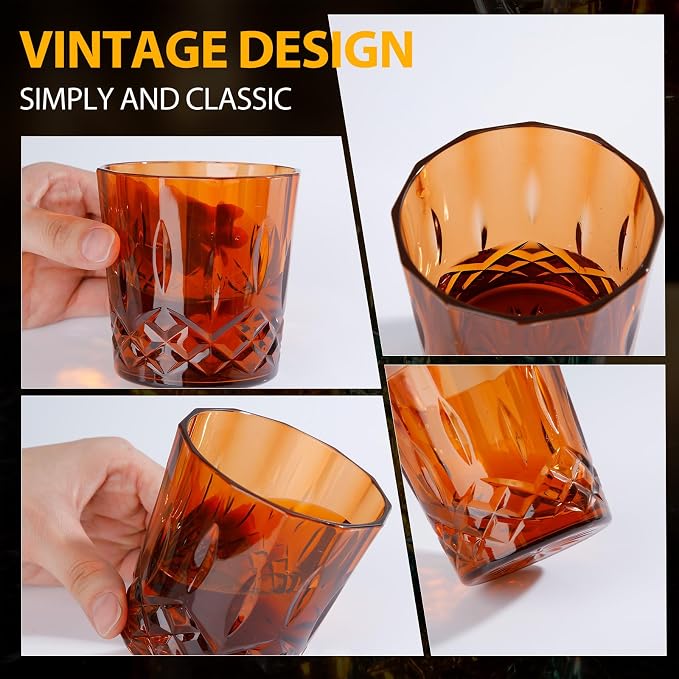 Yungyan 24 Pcs Plastic Clear Whiskey Glasses, 10 oz Unbreakable Reusable Old - Image 4