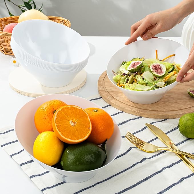 5 Pack white Plastic Serving Bowls - Image 4